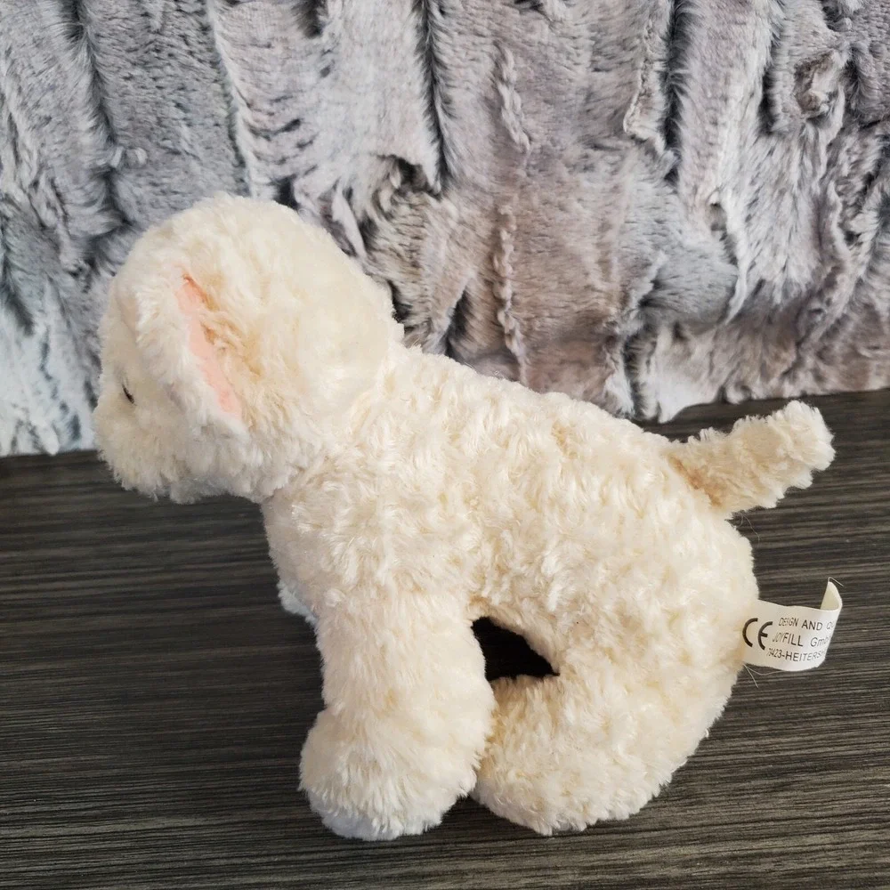 Joyfill Mini Cream Colored Goldendoodle Sitting Plush Puppy Dog Textured Fur
